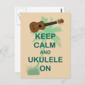 Behieltest von Ruhe und Ukulele auf einmaliger Fun Postkarte (Vorne/Hinten)