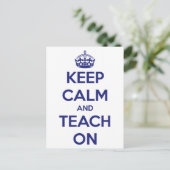 Behieltest von Ruhe und Unterricht auf blaue und w Postkarte (Stehend Vorderseite)