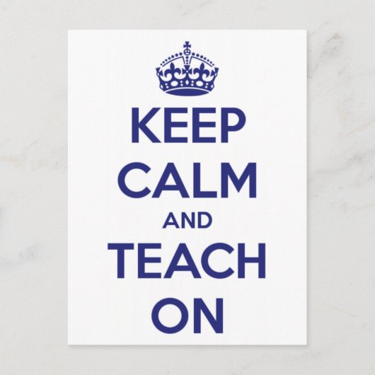 Behieltest von Ruhe und Unterricht auf blaue und w Postkarte (Vorderseite)