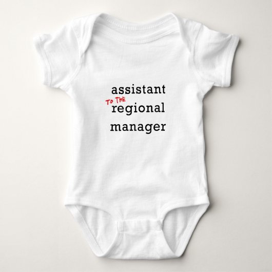 Behilflicher (zu) regionaler Manager Baby Strampler (Vorderseite)