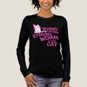 Behind Every Strong Woman Is Her Cat Funny Quote Tri-Blend Shirt (Vorderseite)