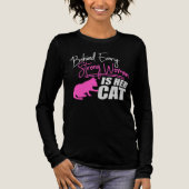 Behind Every Strong Woman Is Her Cat Funny Quote Tri-Blend Shirt (Vorderseite)