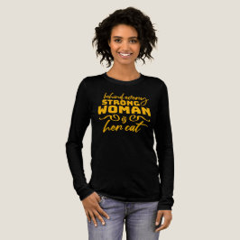 Behind Every Strong Woman Is Her Cat Funny Quote Tri-Blend Shirt