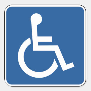 behindert quadratischer aufkleber