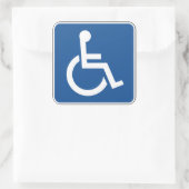 behindert quadratischer aufkleber (Tasche)