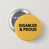 Behindert und stolz - Behinderungsstolz Button (Vorne & Hinten)