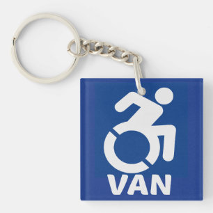 Behinderte Van Modern Schlüsselanhänger