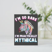 Behindertenbehinderung Farbenfrohe Zebra Einhorn Postkarte (Stehend Vorderseite)