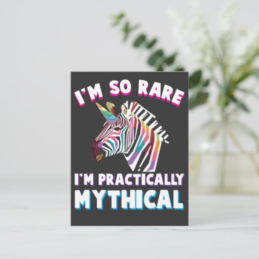 Behindertenbehinderung Farbenfrohe Zebra Einhorn Postkarte (Stehend Vorderseite)