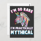 Behindertenbehinderung Farbenfrohe Zebra Einhorn Postkarte (Vorne/Hinten)