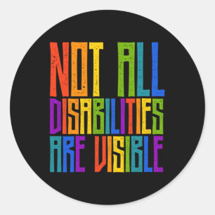 Behindertenbewusstsein Nicht alle Behinderungen si Runder Aufkleber