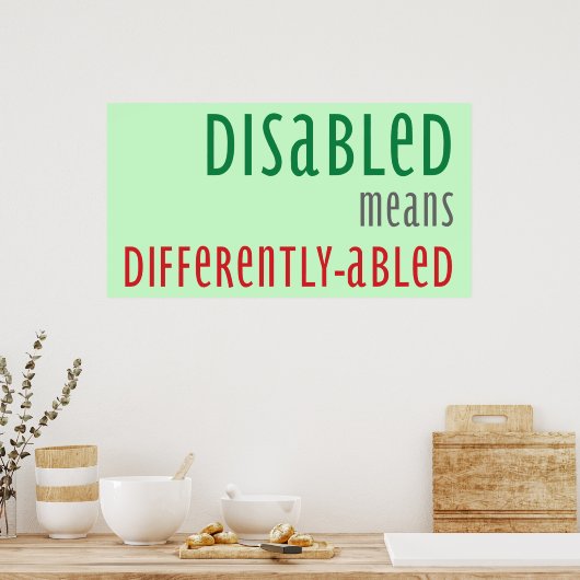 Behindertenbewusstsein Poster (Küche)