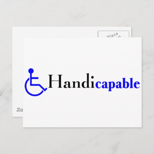 Behindertengerecht (Rollstuhl) Postkarte (Vorne/Hinten)