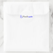 Behindertengerecht (Rollstuhl) Runder Aufkleber (Tasche)