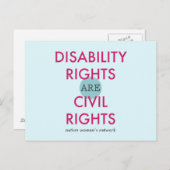 Behindertenrechte Postkarte (Vorne/Hinten)