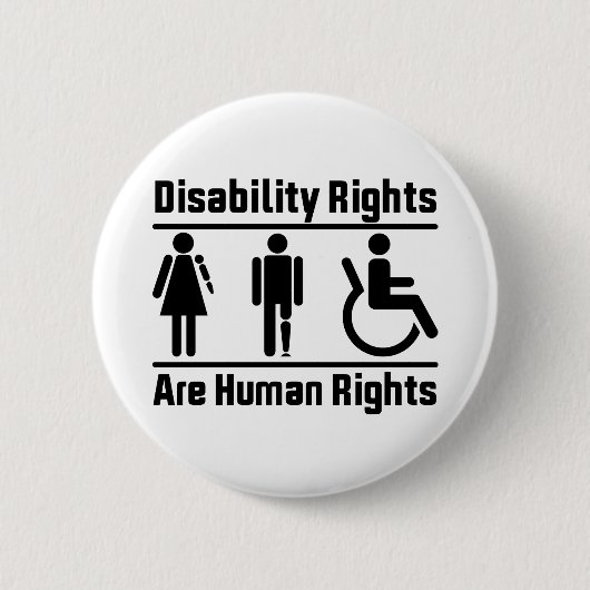 Behindertenrechte sind der Menschenrechtsplatz Button (Vorderseite)