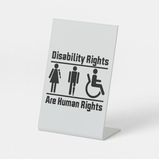 Behindertenrechte sind der Menschenrechtsplatz Sockelschild (Vorderseite)