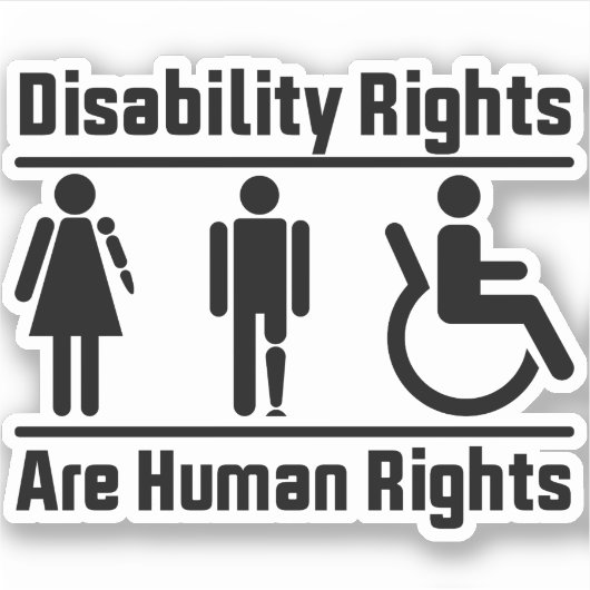 Behindertenrechte sind Menschenrechte Aufkleber (Vorderseite)