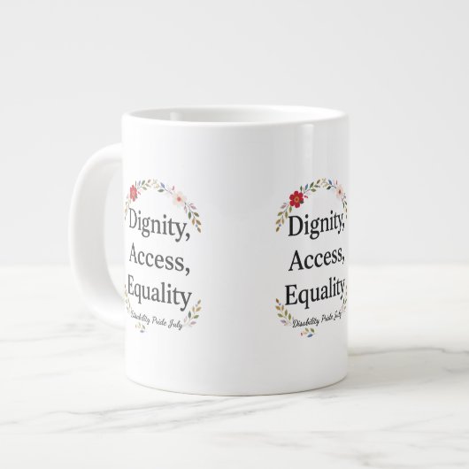 Behindertenstolz Jumbo-Tasse (Vorderseite Links)