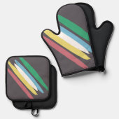 Behindertenstolzmonat Juli Sensibilisierungsfarben Ofenhandschuh & Topflappen-Set (Vorderseite/Rückseite)