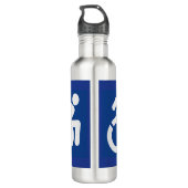 Behindertenzeichen Moderne Edelstahlflasche (Rückseite)