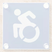 Behindertenzeichen Moderne Glasuntersetzer (Rückseite)