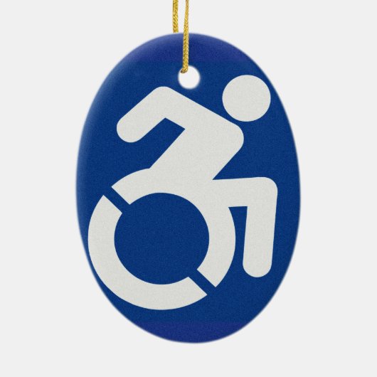 Behindertenzeichen Moderne Keramik Ornament (Hinten)