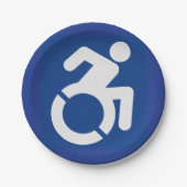 Behindertenzeichen Moderne Pappteller (Vorderseite)