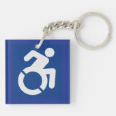 Behindertenzeichen Moderne Schlüsselanhänger (Rückseite)