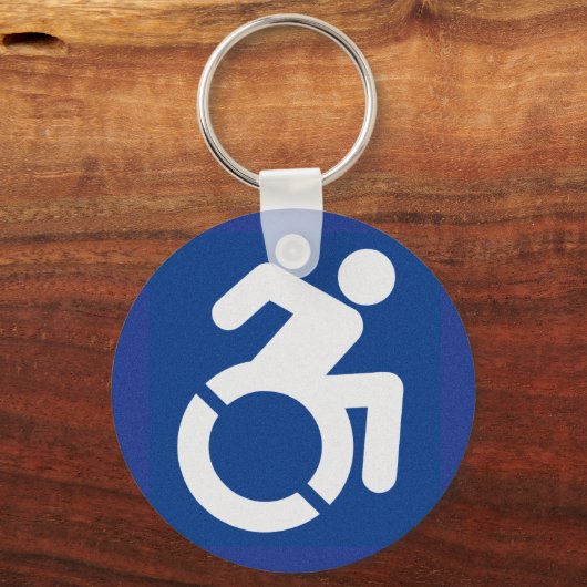 Behindertenzeichen Moderne Schlüsselanhänger (Rückseite)