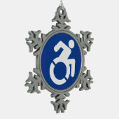 Behindertenzeichen Moderne Schneeflocken Zinn-Ornament (Links)