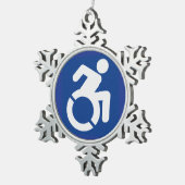 Behindertenzeichen Moderne Schneeflocken Zinn-Ornament (Rechts)
