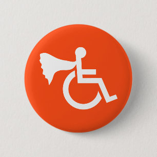 Behinderter Held Button