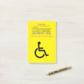 Behinderter Parkplatz Postleitzahl Post-it Klebezettel (Auf Schreibtisch)