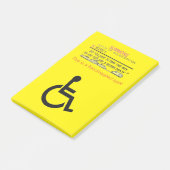 Behinderter Parkplatz Postleitzahl Post-it Klebezettel (angewinkelt)