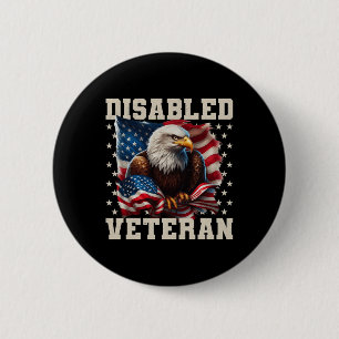 Behinderter Veteran Amerikanische Flagge Militär S Button