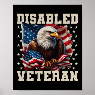 Behinderter Veteran Amerikanische Flagge Militär S Poster
