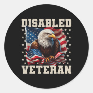 Behinderter Veteran Amerikanische Flagge Militär S Runder Aufkleber