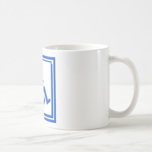 Behindertes stilvolles Symbol-Blau Kaffeetasse (Rechts)