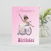 Behinderung Ballerina American Girls Geburt Einladung (Stehend Vorderseite)