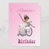 Behinderung Ballerina American Girls Geburt Einladung (Vorne/Hinten)