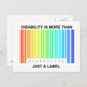 Behinderung ist mehr als ein Etikett Postkarte (Vorne/Hinten)