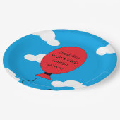 Behinderung und Vertrauen: Blau Pappteller (Schrägansicht)