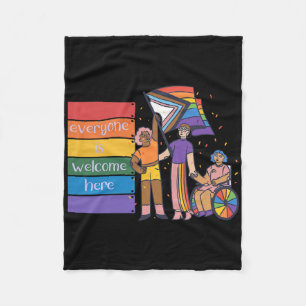 Behinderungsstolz Jeder ist hier willkommen.png Fleecedecke