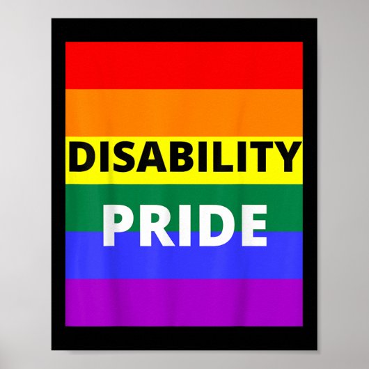 Behinderungsstolz mit Regenbogenflagge _1 Poster (Vorne)