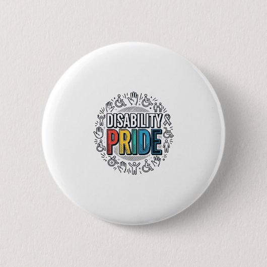 Behinderungsstolz Vintage inklusives Bewusstseinss Button (Vorderseite)