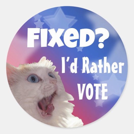 Behoben? Ich habe eher abgestimmt Runder Aufkleber (Vorderseite)