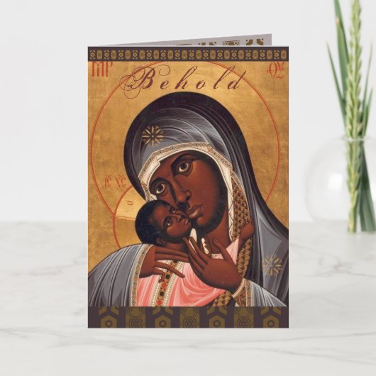 BEHOLD Black Madonna and Child Christmas Card Karte (Vorderseite)