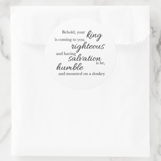 Behold Your King Sticker (Tasche)