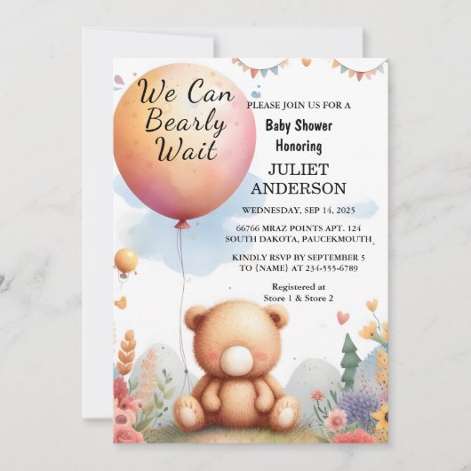 Bei Animal Cub Boho können wir frühzeitig auf eine Einladung (Vorderseite)